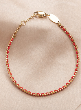 苏瑞瑞钛钢红绳手链本命年女款