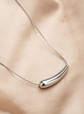 小众设计茄子蛇骨链钛钢