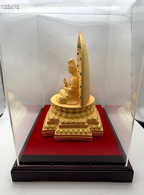 弘法寺同款绒沙金观音摆件 中式家居桌面装饰工艺品 乔迁送礼礼品