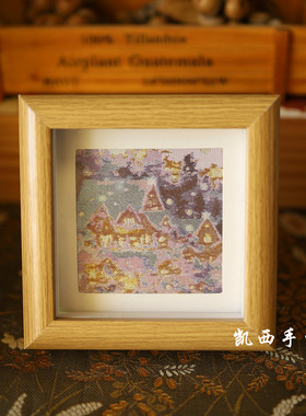 冬夜童话 宋锦手工饰品 框画 桌摆 胸针 耳钉 手链