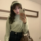 Трикотажный зимний базовый приятный телу свитер, 2022, в корейском стиле