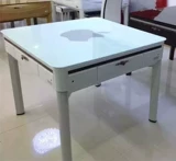 Панель настольной панели Mahjong Mahjong Машинный стальной стеклянный столик столовый стол в камеллии восемь бессмертная столовая кожная панель.