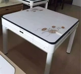 Панель настольной панели Mahjong Mahjong Машинный стальной стеклянный столик столовый стол в камеллии восемь бессмертная столовая кожная панель.