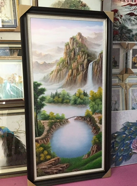 纯手绘新中式油画聚宝盆新中式