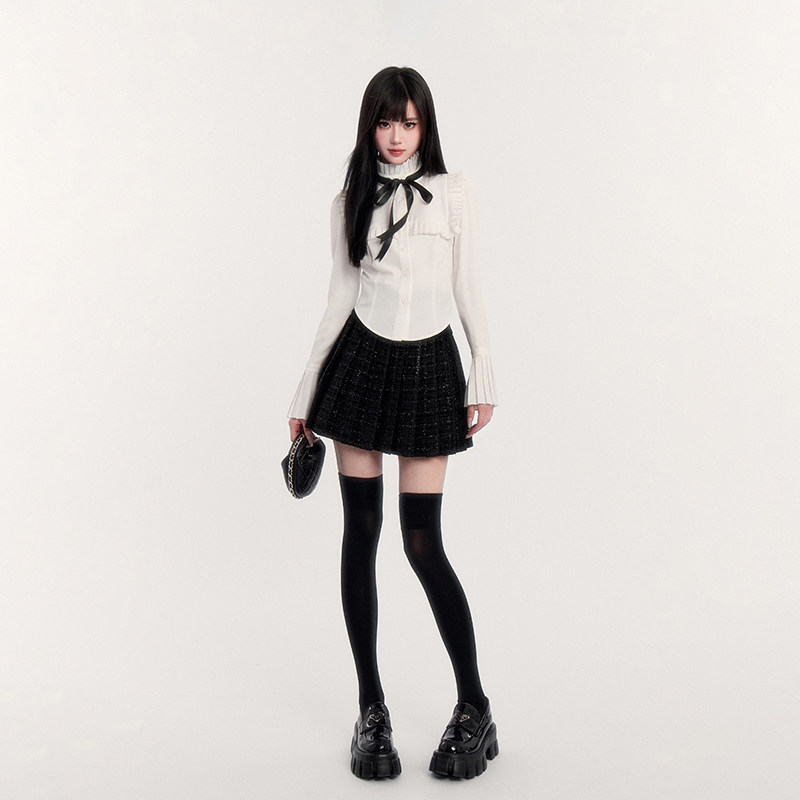 VOCK 暗黑千金 富家精致感新年小香风外套装百褶裙内搭白衬衫名媛,淘宝优惠券,粉丝福利购,淘宝优惠卷