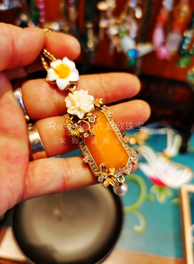 中古饰品经典山茶花项链女小众设计高级感手工精致独特气质