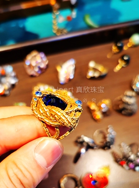 中古饰品经典山茶花戒指女小众设计高级感手工精致独特气质