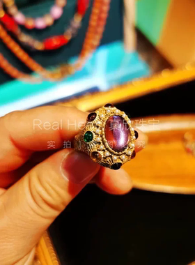 中古饰品经典山茶花戒指女小众设计高级感手工精致独特气质