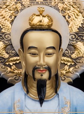 圣丰三清道祖铜热着色彩绘祖师爷太上老君元始灵宝天尊摆件