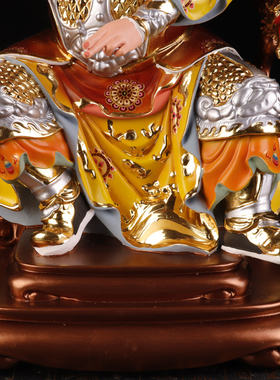 坐椅华光大帝神像树脂摆件