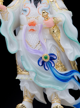 莲音坊汉白玉托塔天王佛像