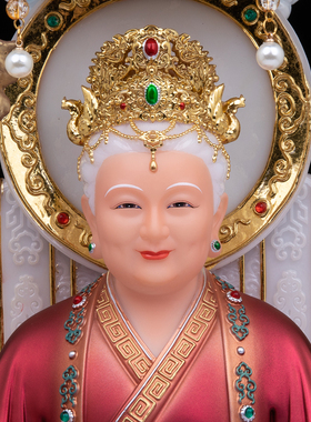 汉白玉泰山娘娘神像家用供奉
