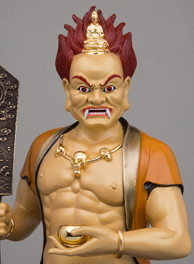 铜平安复古家用面然大士爷摆件