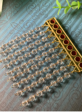 水晶珠帘玉帝神像配件合金摆件