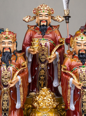 铜五路财神招财供奉摆件