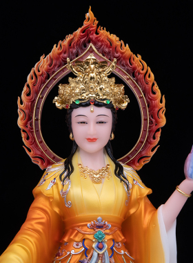 女娲娘娘汉白玉实心摆件