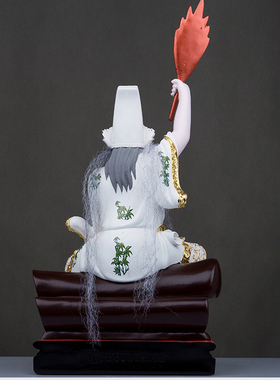 七爷八爷树脂坐像大二爷伯12/16寸阴神地府将军人物工艺品摆件