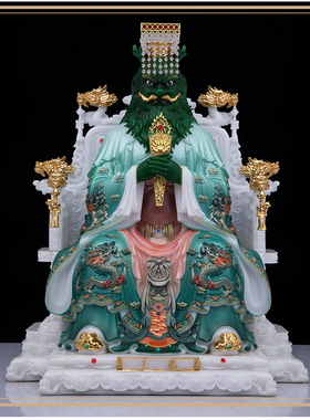 汉白玉四海龙王神像摆件