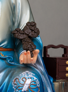 树脂仿铜坐山药王孙思邈神像摆件