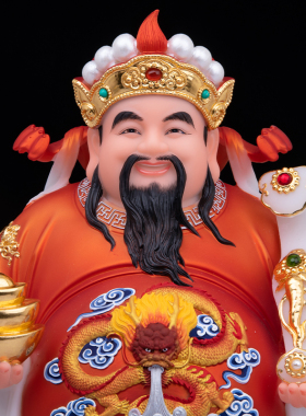 合成玉实心福禄寿彩绘摆件