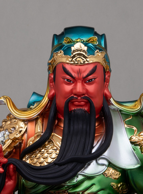 新款关公摆件立刀关二爷招财武财神爷家用开业礼品招财树脂关公像