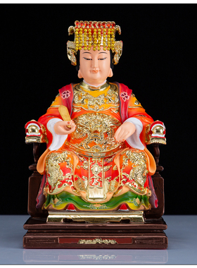 七彩天上圣母树脂林默娘妈祖神像