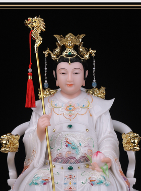 汉白玉祝福中式客厅玉帝王母摆件