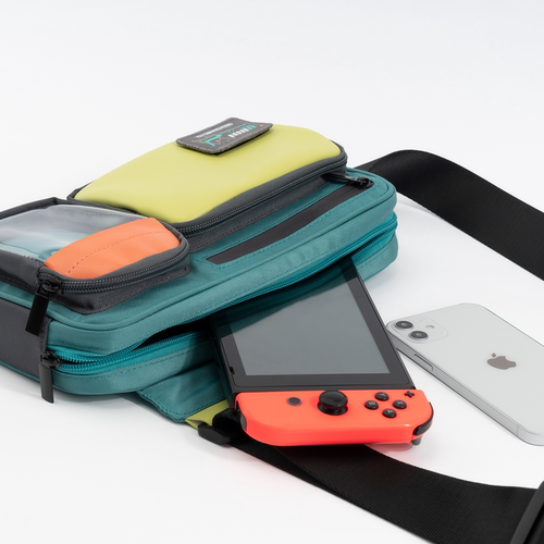极想Switch收纳包背包撞色复古包ns挎包多功能大容量单肩包男户外 - 图3