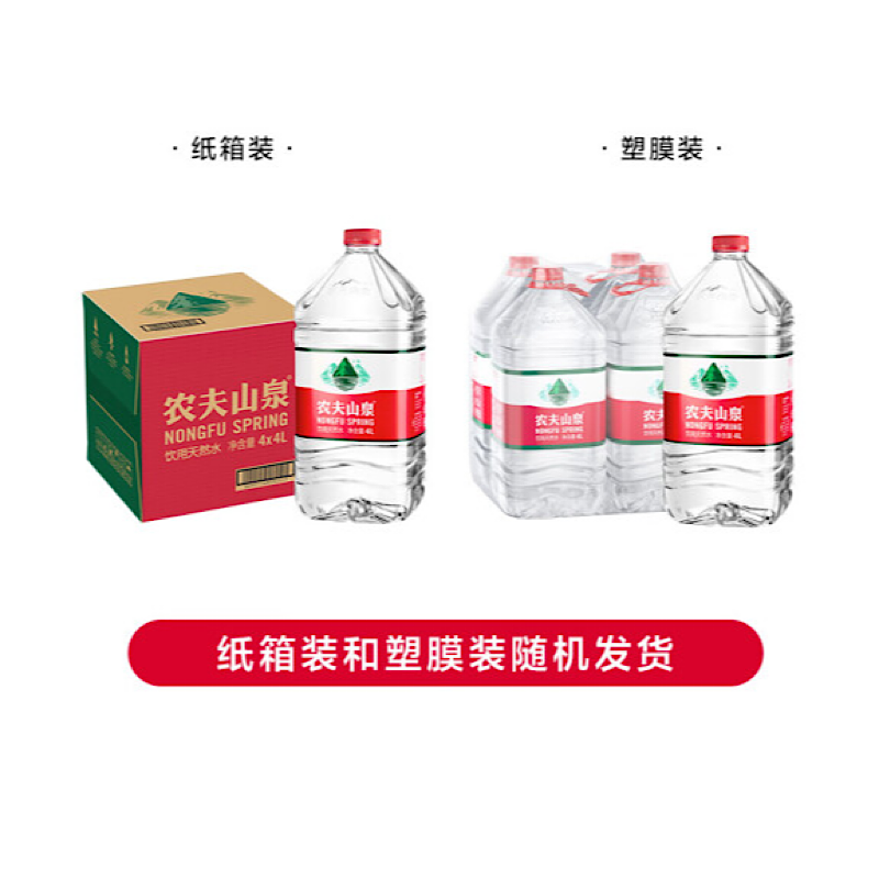 4箱包邮农夫山泉4L*4大桶装瓶整箱天然饮用多水源包装随机 - 图1