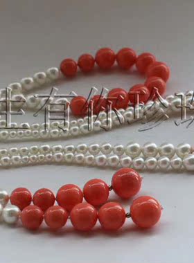 粉色贝珠夸张配饰毛衣链