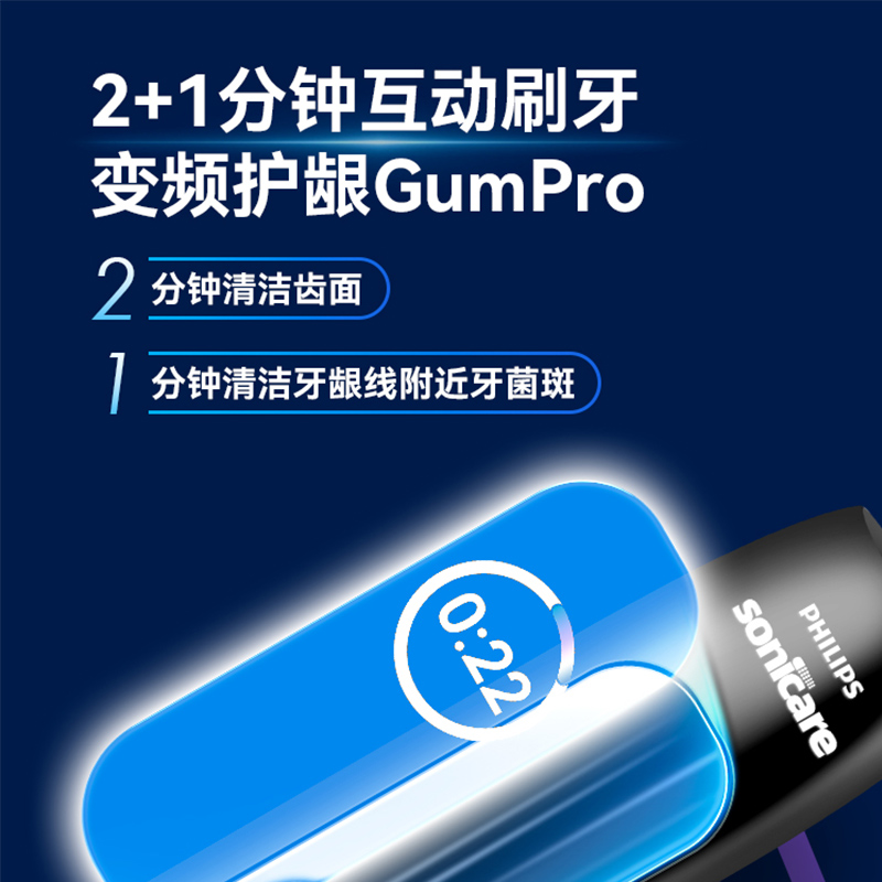 飞利浦电动牙刷男女声波护龈智能钻石刷7系HX3792情侣款官方正品-图2