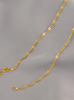 裸链无吊坠仿真黄金细款链子镀24K金色项链女锁骨链久不掉色女士