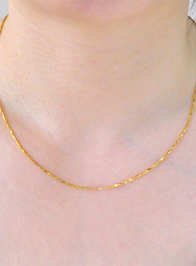 新款沙金色女款项链细款女生项链秀气十足久不掉色款送闺蜜送女友