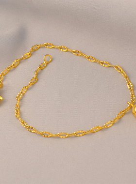 原创铜镀金轻奢圆球女士手链