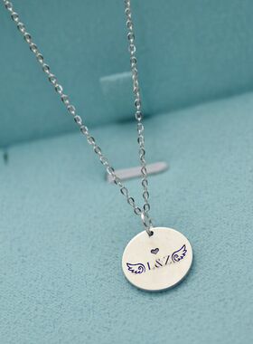 内在美同款刻字刻照片925项链