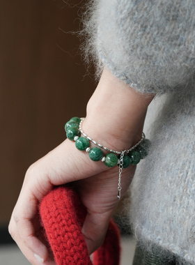 shannai原创天然绿云母文玩手串