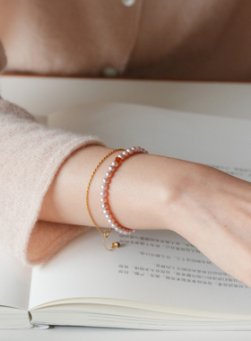 shannai原创天然淡水粉珍珠手链