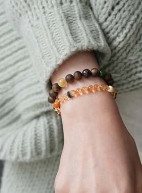 shannai原创天然巴西黄水晶手串