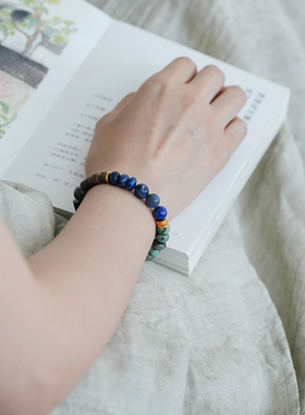 shannai原创黑曜石沉香情侣手串