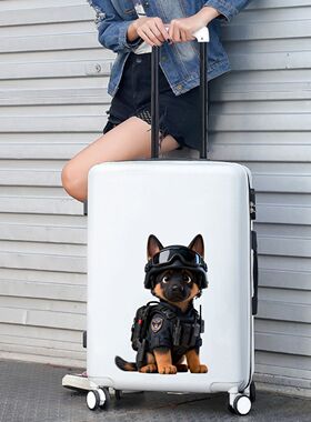 可爱帅气警犬图案自粘贴画家居网