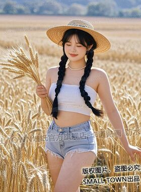 美人稻田海报墙贴中国风可爱清新美女图案自贴宿舍卧室装饰贴画