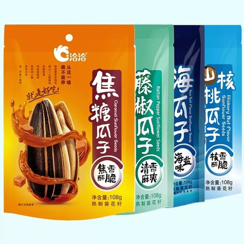 洽洽108g香瓜子洽洽瓜子山核桃味焦糖味瓜子多种口味休闲零食坚果 - 图0