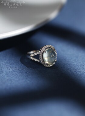 925银戒指天然葡萄石