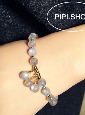 天然天然拉长石手链月光石