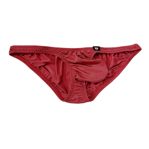 1件包邮日系性感内裤男士低腰冰丝三角裤囊袋纯色半透明丝滑裤头 - 图3