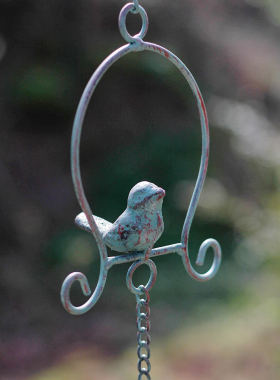 美式乡村铁艺小鸟风铃花园园艺杂货复古做旧风铃庭院花园装饰小品