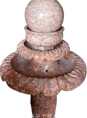 旺财竹节大理石摆件风水球