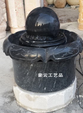 黑色流水喷泉摆件装修工艺品