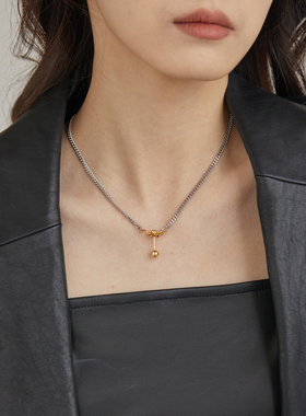 轻奢链条拼接金色小众锁骨项链