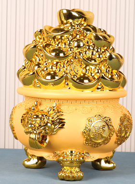 金元宝聚宝盆大号存钱罐摆件